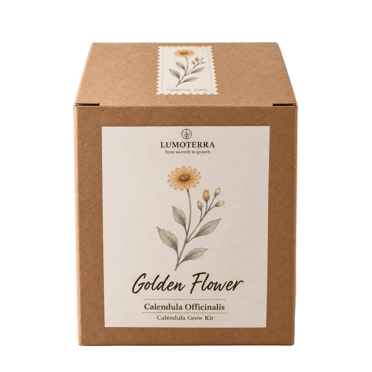 Golden Flower: kweekset met terracotta pot, calendulazaad en aarde