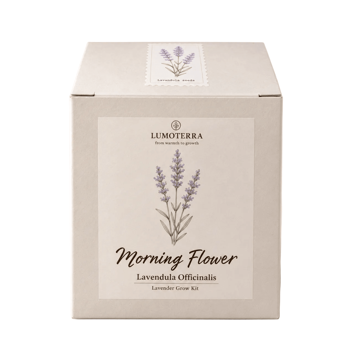 Morning Flower: kweekset met zalmroze pot, lavendelzaad en aarde